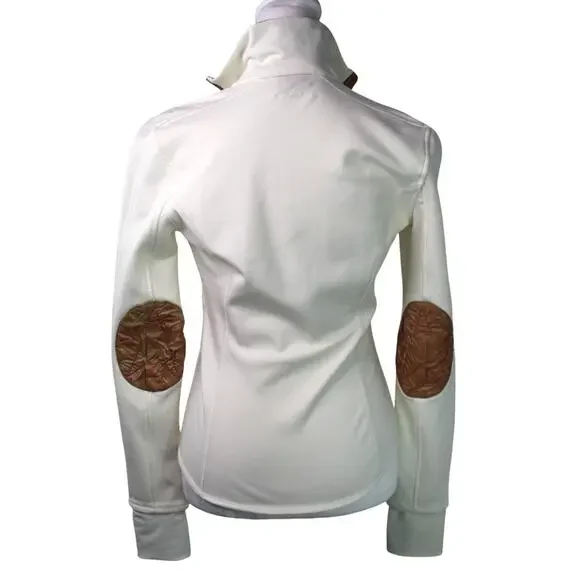 Jet Set Full Zip Jacket Thumbholes Athletic Iconic Stars Elbow Patches Small - Picture 2 of 10